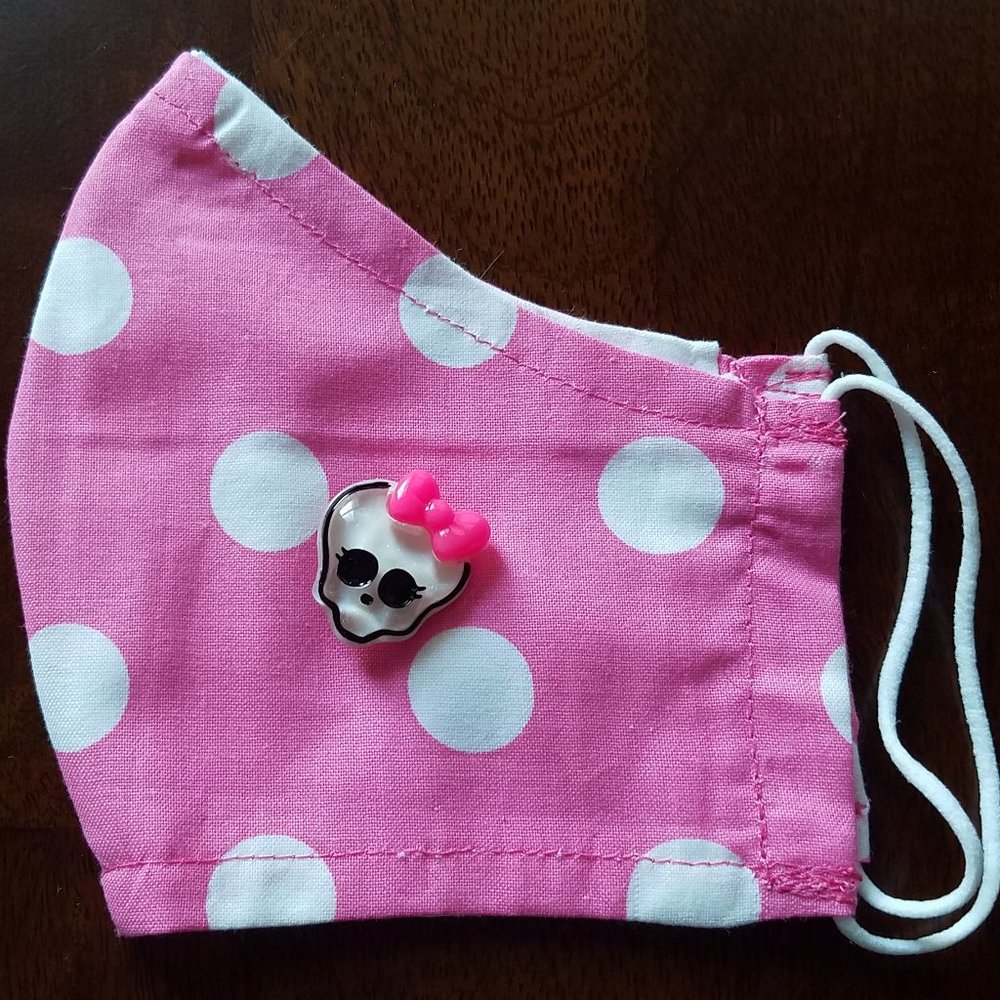 Face Mask ADULT Removable Monster High Bow Skull